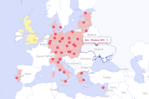 Авіакомпанія Wizz Air презентувала інтерактивну карту